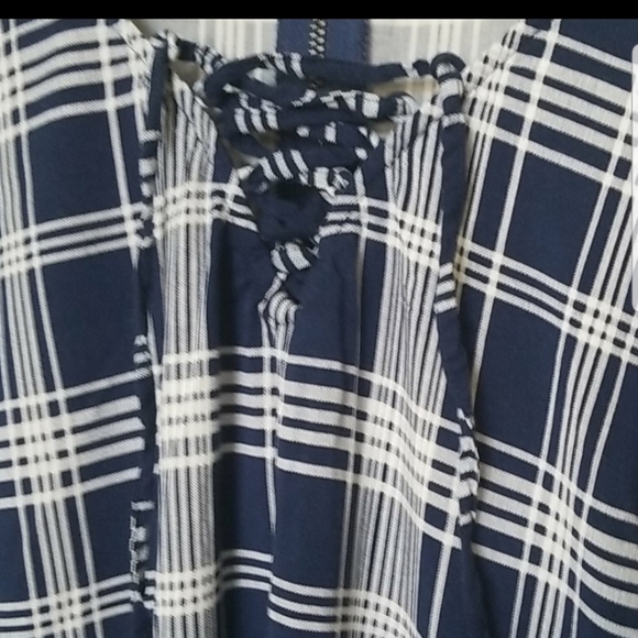 Torrid Preppy challis plaid lace up short sleeve dress large - Picture 3 of 8